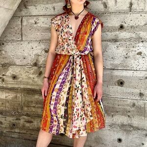 Silk Diane Von Furstenberg Floral Print Dress DVF